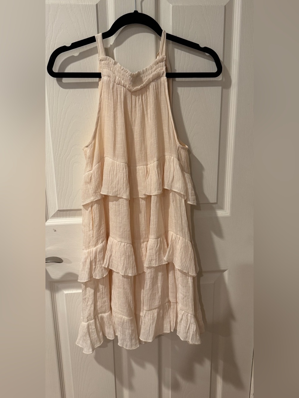 Listicle Cream Halter Dress with Delicate Straps.  Very good condition.